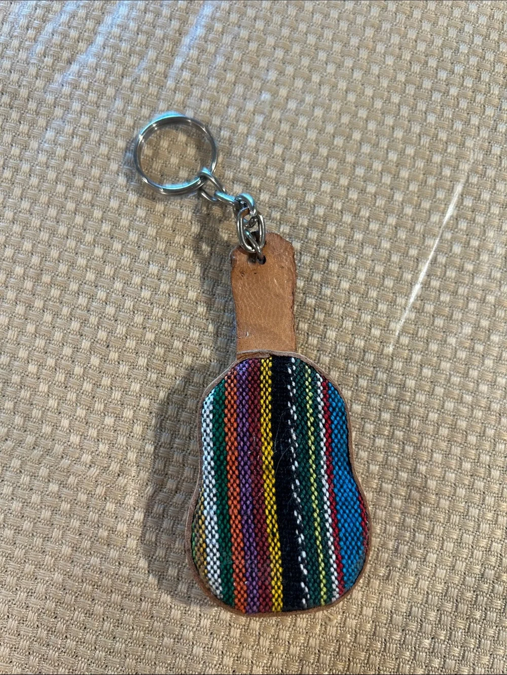 Wooden Guatemala Guitar Keychain - Brown